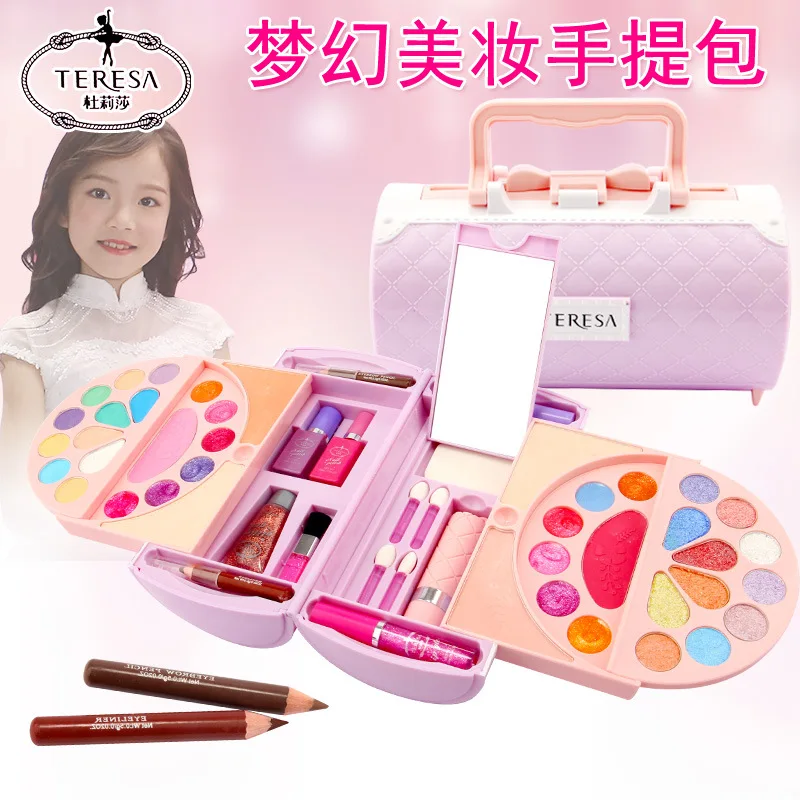 

Teresa Children Cosmetics Makeup Set GIRL'S Usable Lipstick Performance Eyebrow Pencil Eyeliner Dance Small Ling Toy