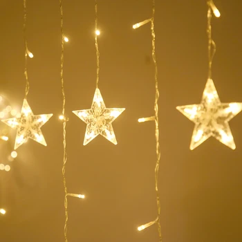 

Led curtain for wedding home party birthday decoration 2.5M 138 led star string lights Christmas fairy light EU 220V garland