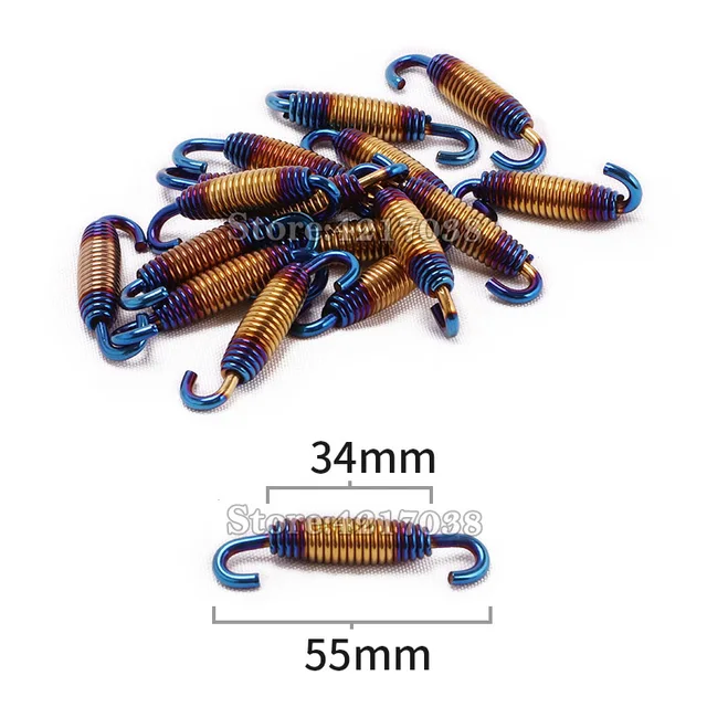 2PCS Universal Motorcycle Exhaust Spring Hooks Stainless Steel Exhaust Front Middle Link Pipe Rotatable Metal Springs Kit Set 06