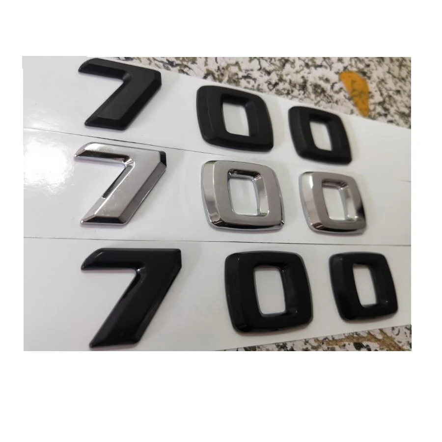 크롬 무광 유광 블랙 문자 숫자 트렁크 엠블럼 7 0 0