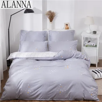 

Alanna X-1021 Printed Solid bedding sets Home Bedding Set 4-7pcs High Quality Lovely Pattern with Star tree flower