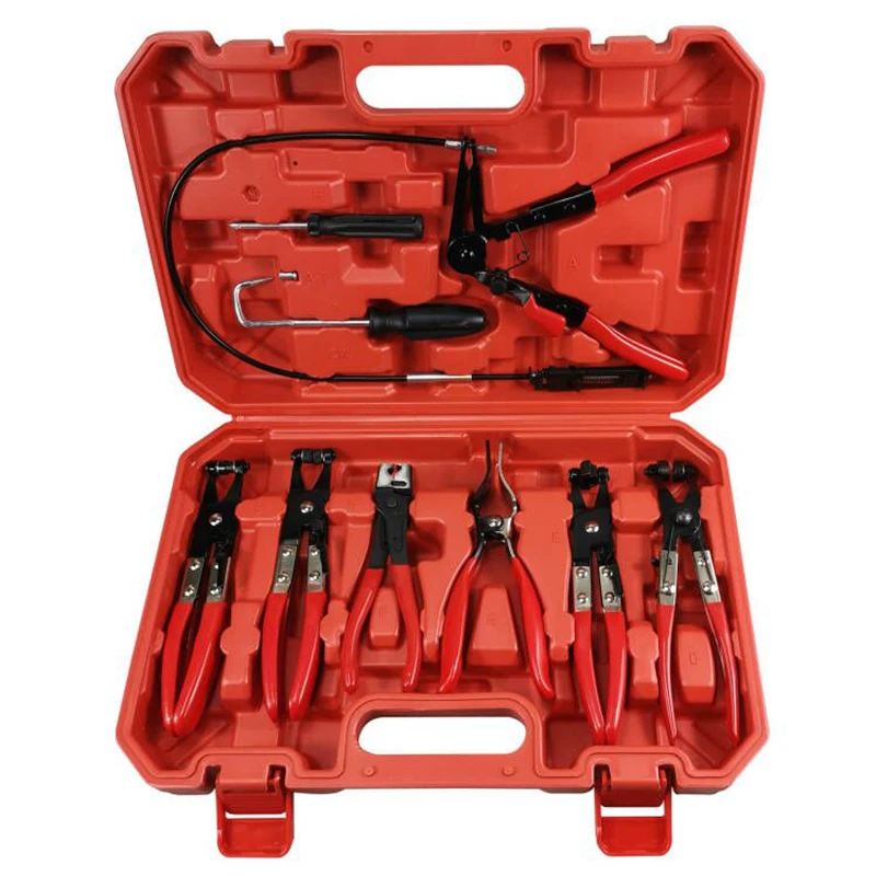 9pcs Automobiles Bending Type Tube Clamps Pliers Hose Vehicle Car Repair Tools Steel Auto/Car Repairs Hand