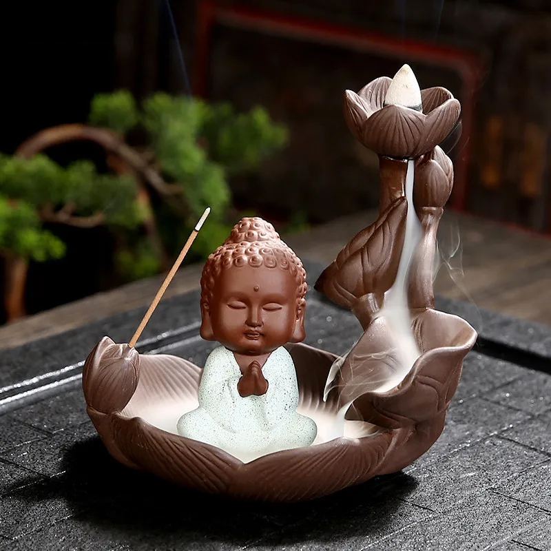 Керамическая горелка для благовоний с ручным обратным потоком Будды Обезьяна