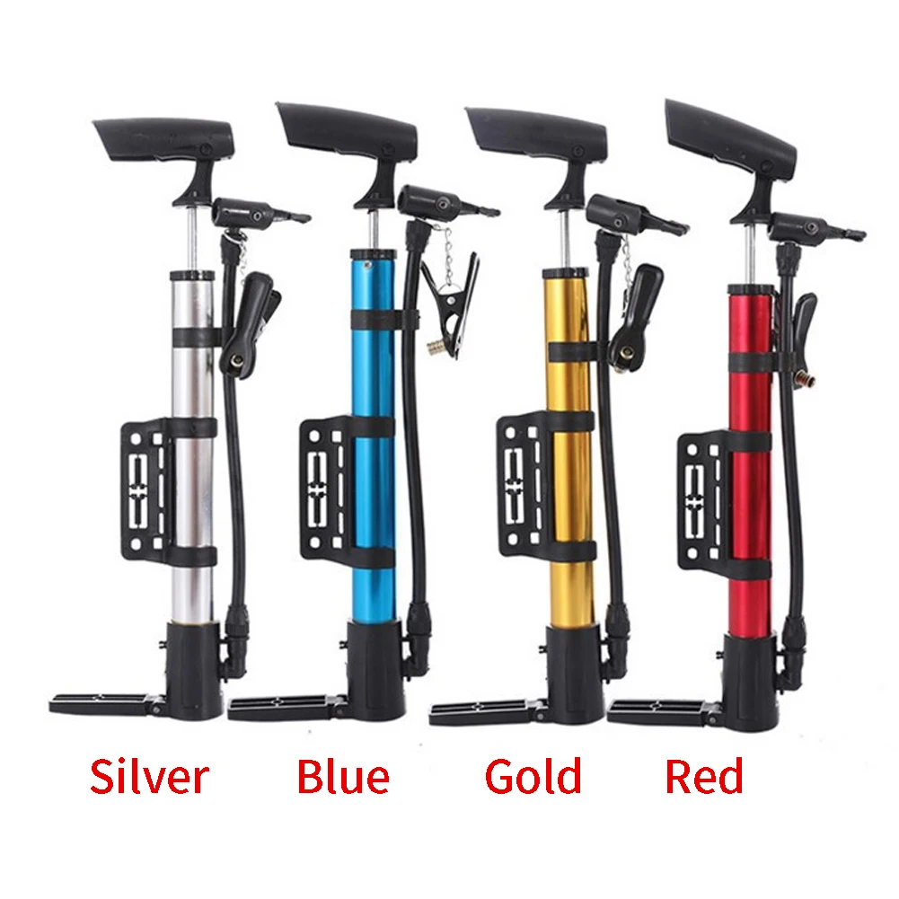 High Pressure Handheld Mini Bicycle Pump with Bracket Aluminium Alloy Floor Type Practical Foldable Pedal Portable Accessories