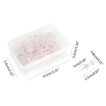 

100pcs Transparent Rose Gold Push Pins Thumb Thumbtack Board Pins Drawing Photo Wall Studs Office School Supplies