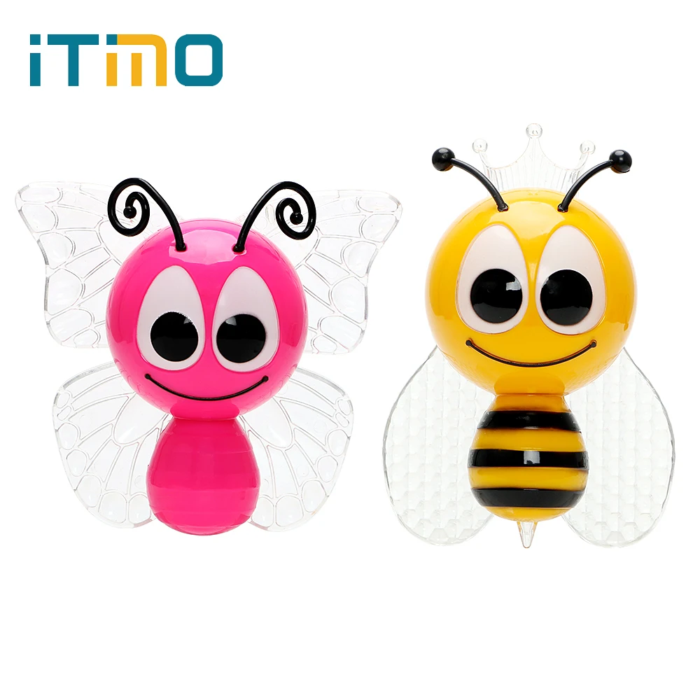  iTimo Colorful Bee Butterfly Animal LED Night Light EU Plug Children Lamp Home Decoration Lovely Cu - 32856934015