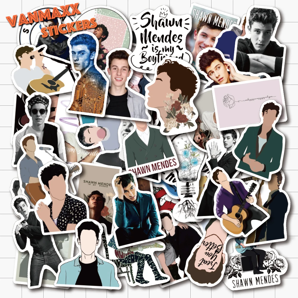 VANMAXX 50 шт в наборе Канада певец Shawn Mendes граффити наклейки Водонепроницаемый ПВХ