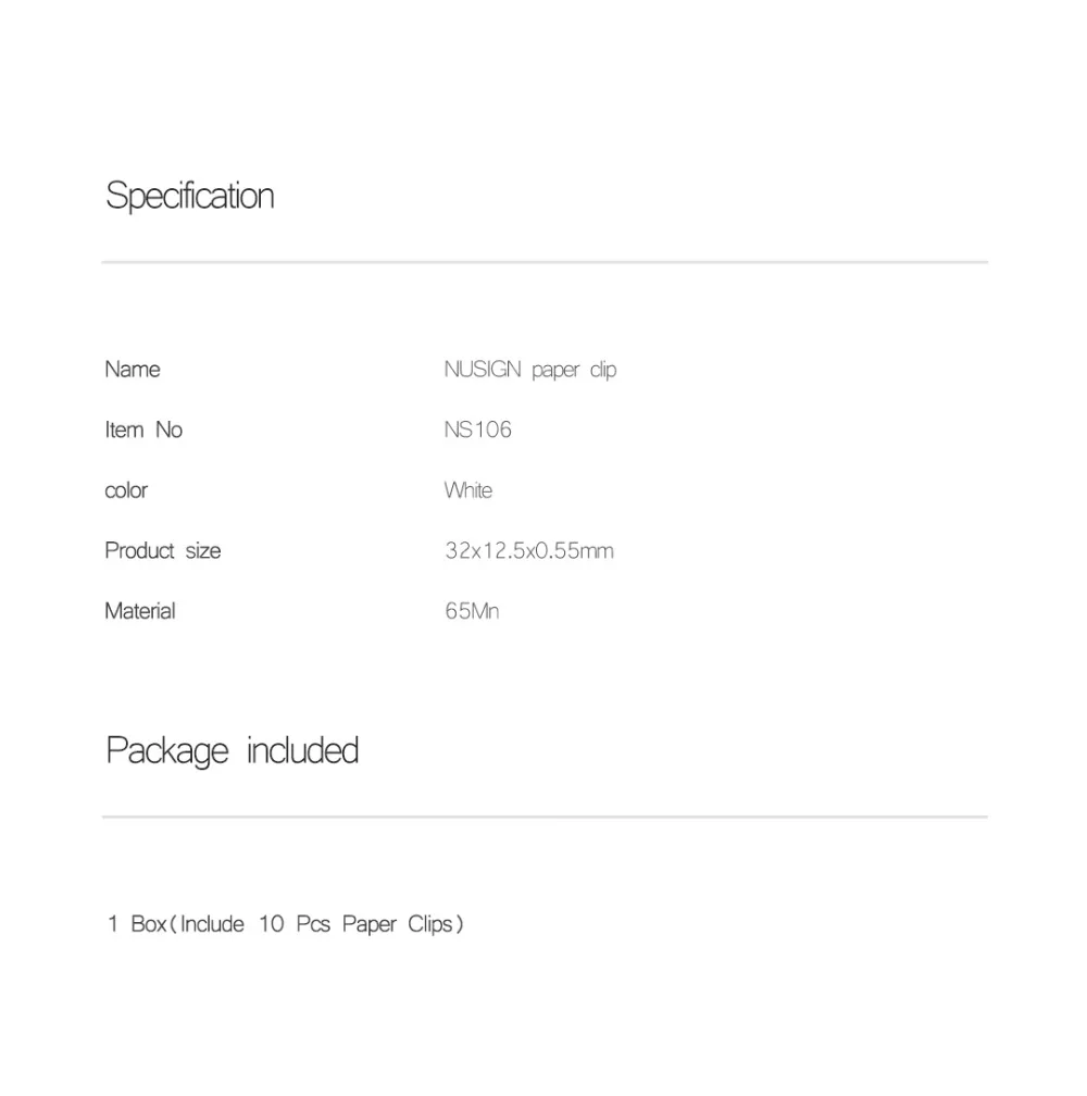 Xiaomi Nusign бумажные зажимы 10 шт./кор. металлический держатель билета мини многофункциональные зажимы закладки для студентов офисный гаджет