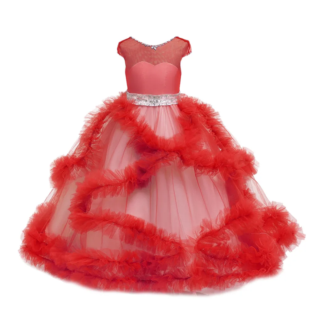 MUQGEW/платье Для Девочек; платье принцессы; vestido infantil; Летние вечерние Платья принцессы без рукавов с принтом; Хлопковое платье Для девочки