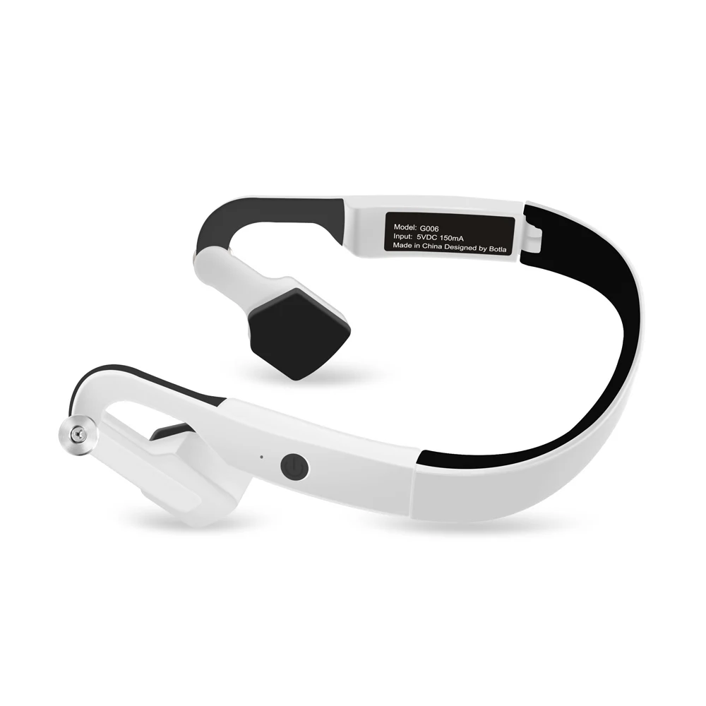 G006 беспроводные Bluetooth наушники IP55 водонепроницаемые костной проводимости гарнитуры спортивные наушники шумоподавление Hands-free с микрофоном - Цвет: Белый