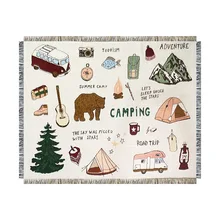 

Camping Blanket 125*150CM Outdoor Portable Creative Printing Pattern Multifunctional Touring Car Sofa Cover Throws Towel 2022