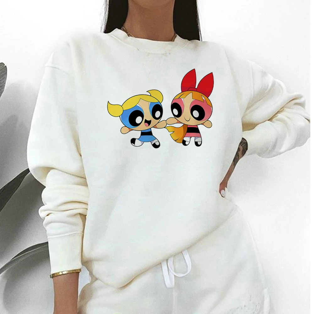 Sudadera con capucha de estética familiar para mujer, suéter estampado de Powerpuff, de moda, barato|Sudaderas con capucha y sudaderas| - AliExpress