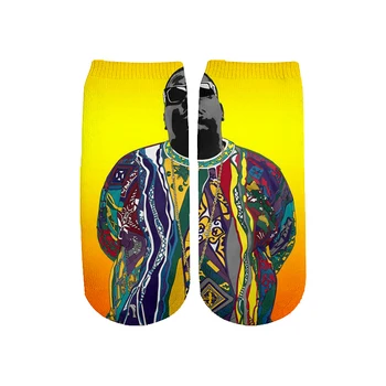 

Tessffel Drop shipping 90's Rapper Retor B.I.G Biggie Funny 3DPrint Unisex Cotton Short Socks Cartoon Harajuku Ankle socks A-3