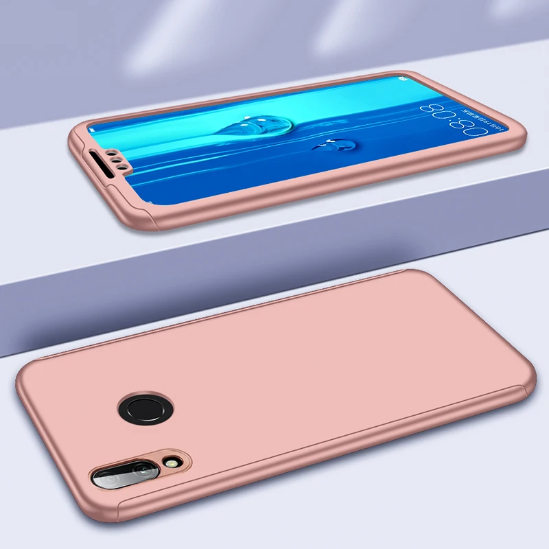 Роскошные 360 полный защитный чехол для huawei y9 y7 prime y6 pro чехол для huawei y6 y7 P smart Z y5 чехол для телефона - Цвет: Rose Gold