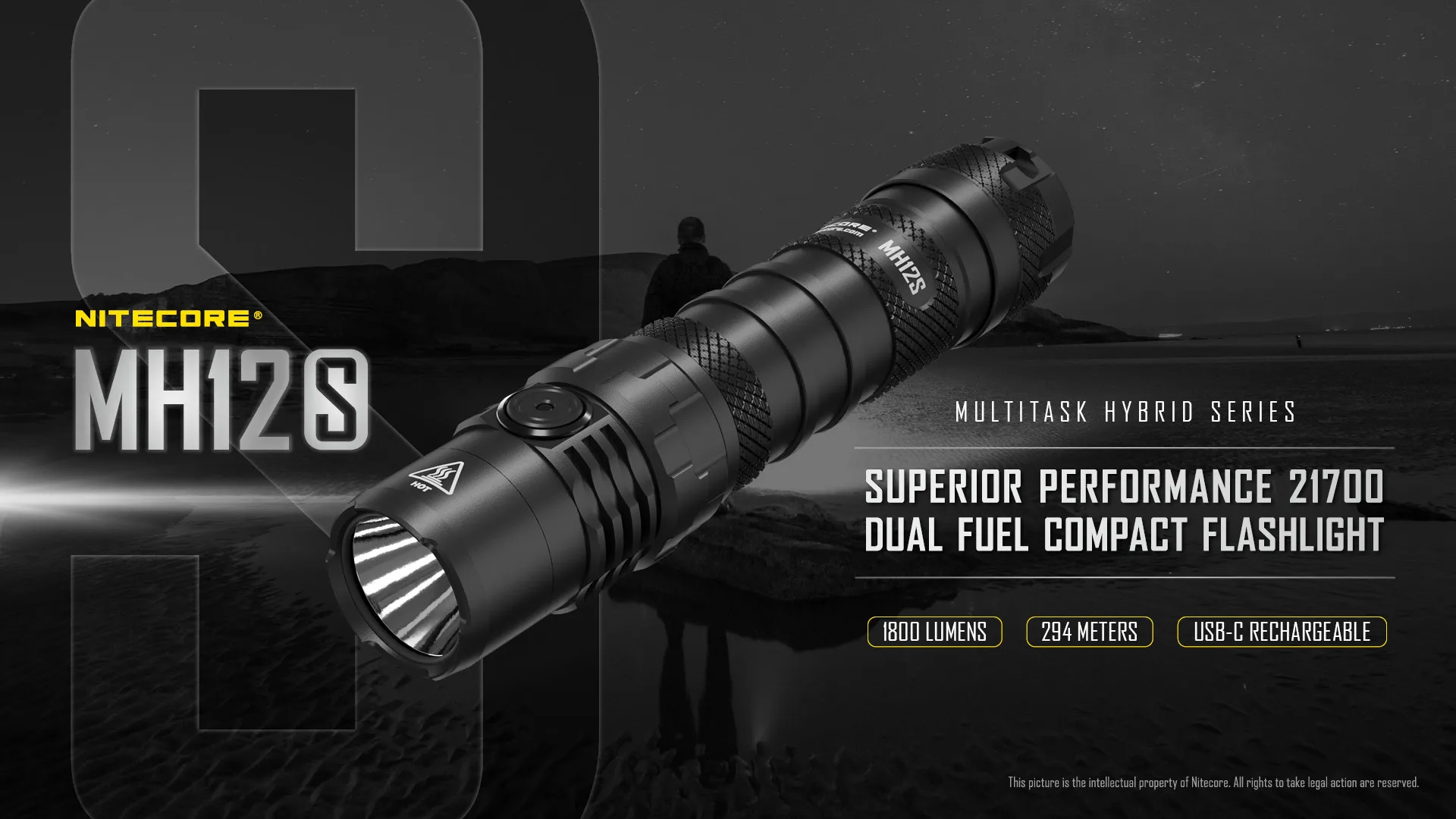 Recarregável + Gm02mh Tático + 5000mah Nitecore Lanterna Arma Montagens Rsw3 Interruptor Remoto Ntr10 Anel Bateria Mh12s 1800 Lms Led 3 lms, suporte para arma gm02mh + interruptor