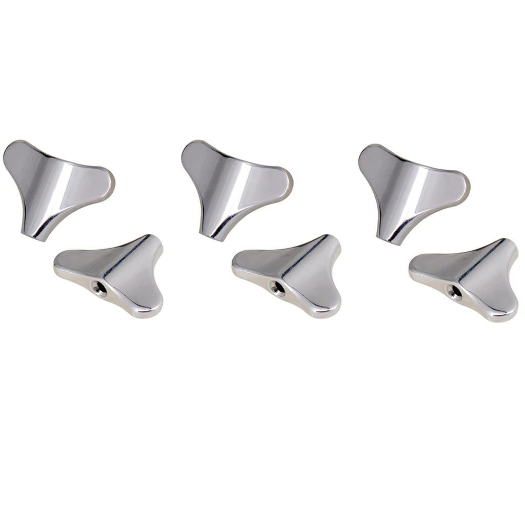 Pack of 6 Zinc Alloy Electric Bass Tuning Peg Buttons Handle Caps Replacements