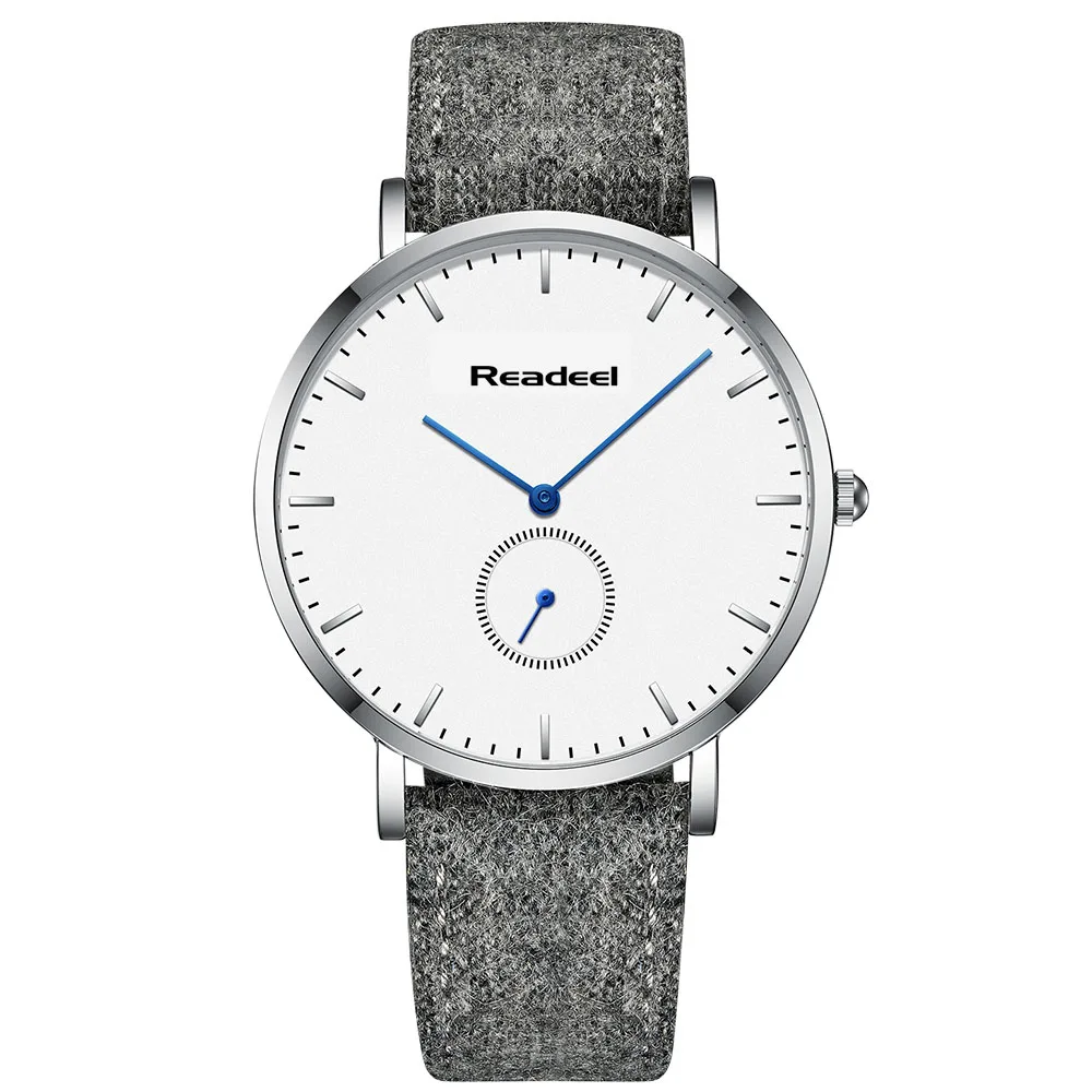 

Sport Mens Watches Brand Sport Ultra-Thin Men Watch Woollen & Cowhide Leather Strap Mans Quartz Watches Clock Horloges Mannen