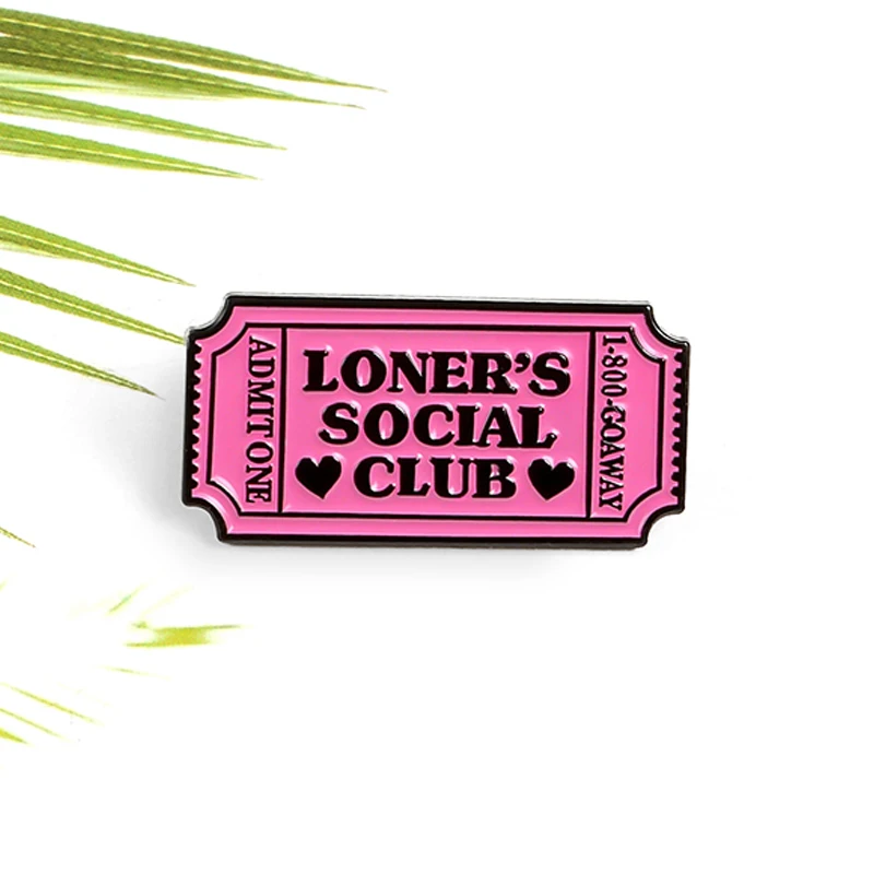 Lonely Social Club билет эмалированная булавка № 1-800 символ любовной карты рубашка