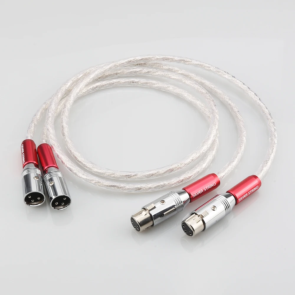Pair Audiocrast AS220 XLR Interconnect cable 6N Silver Audio Video cable 1.5M XLR cable with XLR plug cable