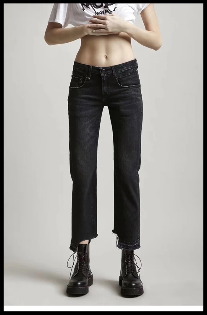 

Women Hole Ripped Denim Jeans Casual Stretch Skinny Trousers Jeans Irregular Slim Jeans