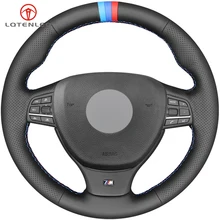 LQTENLEO черный чехол для рулевого колеса автомобиля из натуральной кожи DIY для BMW M Sport F10 F11(Touring) F07 F12 F13 F06 F01 F02 M5 F10