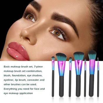 

7pcs Makeup Brushes Colorful Makeup Brush Concealers Eye Shadows Face Powder Cosmetic Makeup Brush Set Foundation Blending Blush