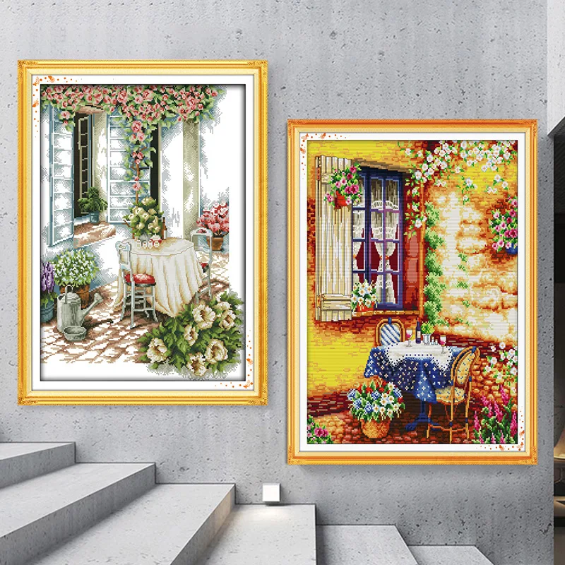 

Cross Border DIY New Style Cross Stitch Summer Day after the Noon Living Room Europe And America Landscape Painting Handmade Fab
