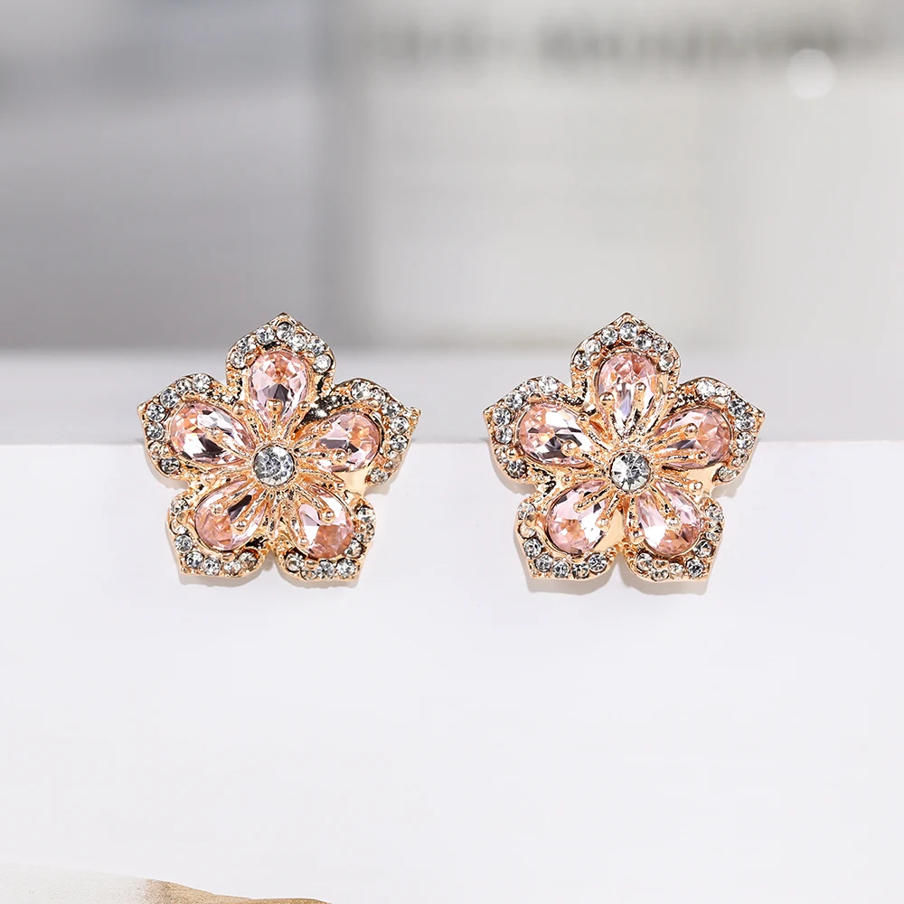 Waliicorners Flower Stud Earrings Brilliant Delicate Multi Pink Color Girl Gift Fashion Earrings For Women 13 H7e659cc02bb64ebca2e953b2728c21b26