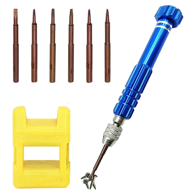 

netic 6 in 1 Tiny Screw Driver Kit, Small Screwdriver Set Perfect Mini Screws for Cell Phones, Watch, Eyeglass Etc
