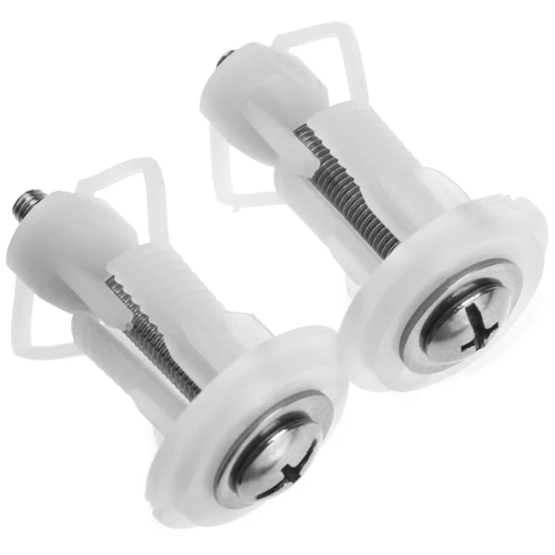 

2Pcs Top Fix Toilet Cover Seat Screws Well Nut Pan Fixing WC Blind Hole Fitting Kit for Universal Toilet Seat Hinges