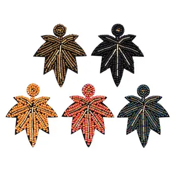 

Handmade Beaded Maple Leaf Dangle Drop Earrings Handmade Seedbeads Mariguana Leaf Dangle Drop Earrings Pop Earrings