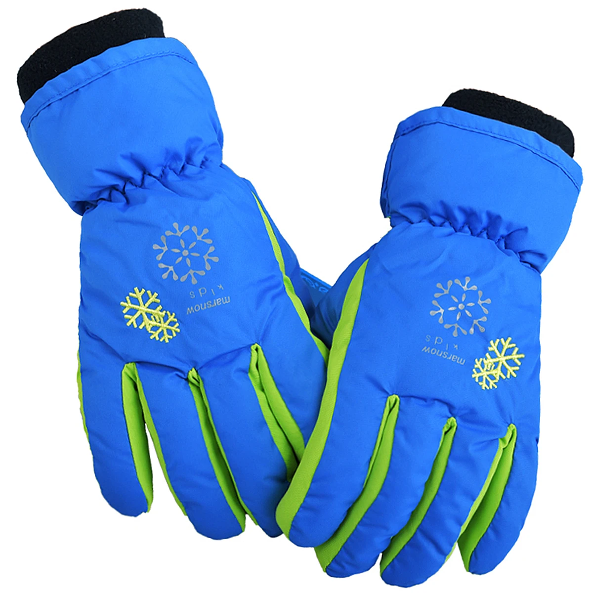 Puseky Children Kids Boys Girls Gloves Outdoor For Winter Warm Waterproof Windproof Thick Ski Glove Cartoon snowflake