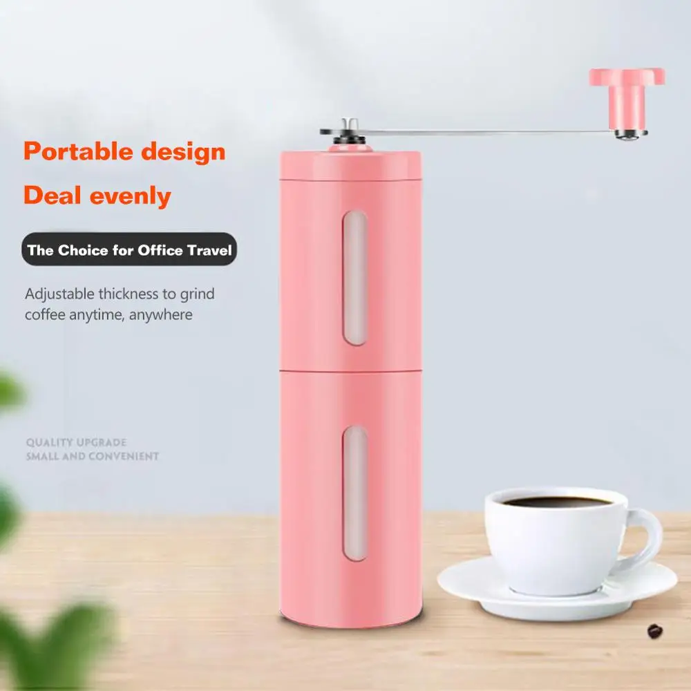 Silver Coffee Grinder Mini Stainless Steel Hand Manual Handmade Coffee Bean Burr Grinders Mill Kitchen Tool Crocus Grinders