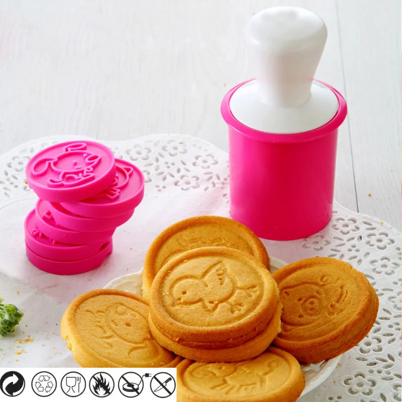 6 шт. DIY штампы Мультфильм выпечки формы печенья формочки для печенья плунжера шоколада помадки торта тиснения Инструменты для выпечки