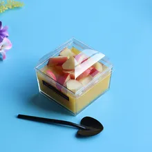 Высокое качество 145 мл квадратный прозрачный одноразовый торт десерт чашка выпечки DIY инструмент Пудинг Желе Йогурт пластиковые чашки с крышкой