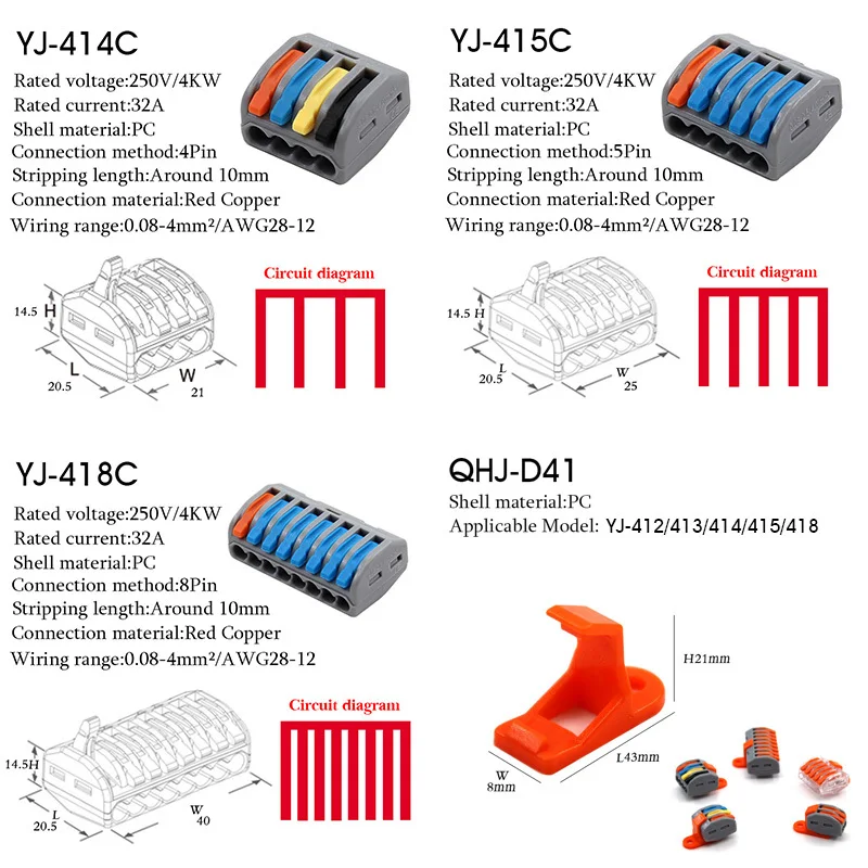 Mini Wire Electrical Connector 222 LED Strip Lighting Quick Connectors Universal Compact Conductor Push-in 3 Pin Terminal Blocks