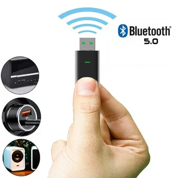 

2-in-1 bluetooth 5.0 Audio Receiver Transmitter Retractable Wireless Adapter USB 3.5m AUX Jack bluetooth Car Kit For Car TV PC