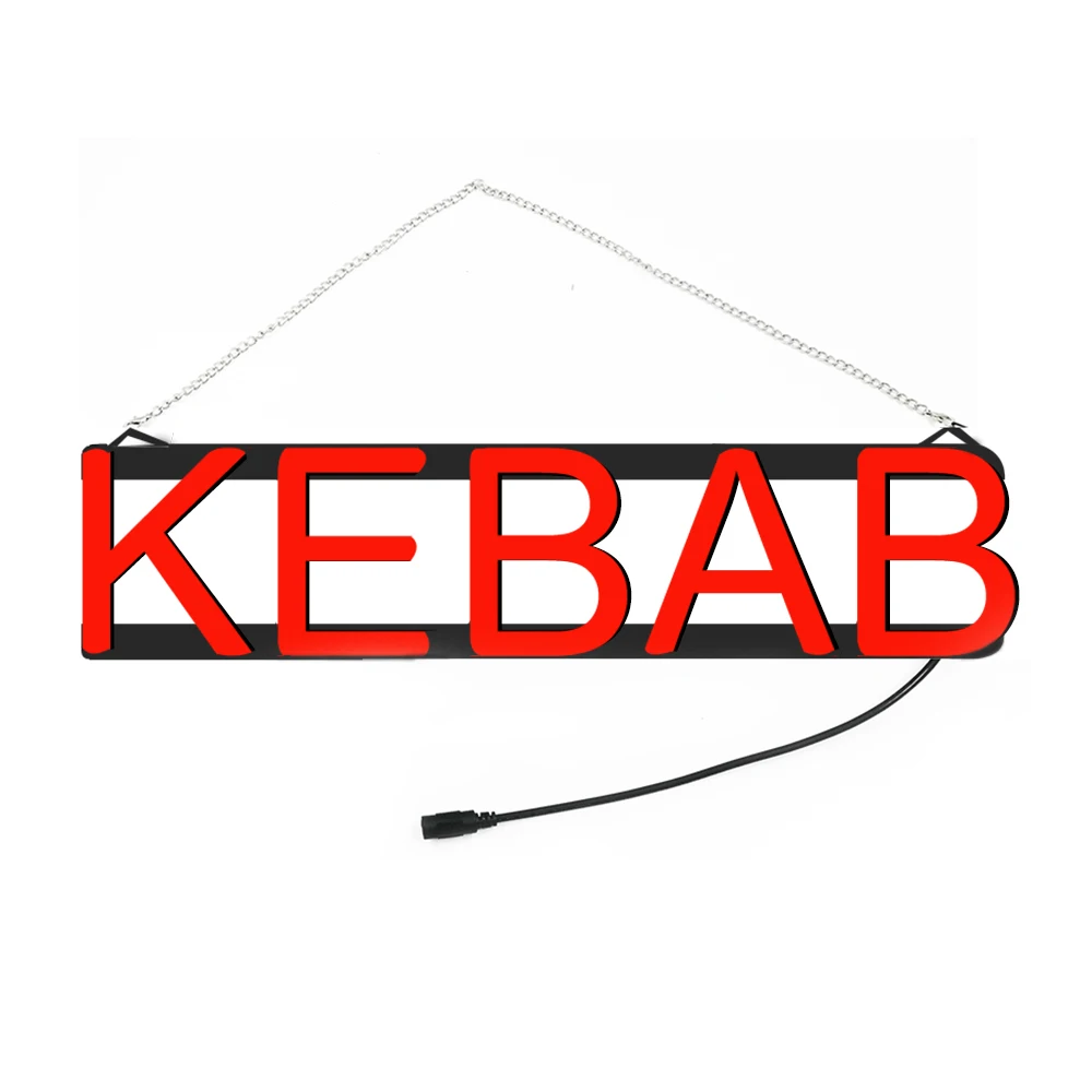 DECO KEBAB Store Lights LED Sign Wall Decoration Super Bright Coffee Signs Hanging Dinner Bar Or Hot Kebab US EU Plug