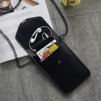

Touches Screen PU Leather Change Bag Women Crossbody Mobile Phone Pouch Wallets NIN668