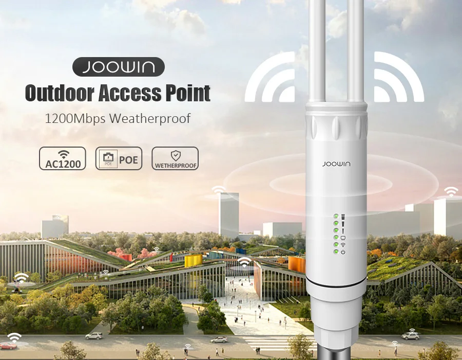 JOOWIN High Power Outdoor Wireless Wifi Router/AP Repeater/Extender Weatherproof 1200Mbps 2.4+5.8Ghz Long Range Extender PoE AP