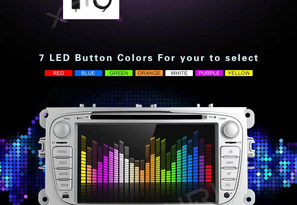 Clearance 2 Din Car Radio DVD Player for FORD/Focus 2 3 S-MAX/Mondeo 4 C-MAX/Galaxy Kuga Multimedia GPS Navigation Head unit Stereo Audio 15
