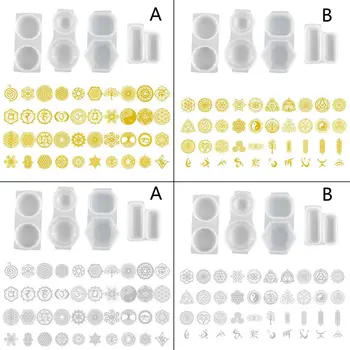 

Faceted Round Orgonite Resin Pendant Mold Orgonite Stickers Silicone Resin Mold