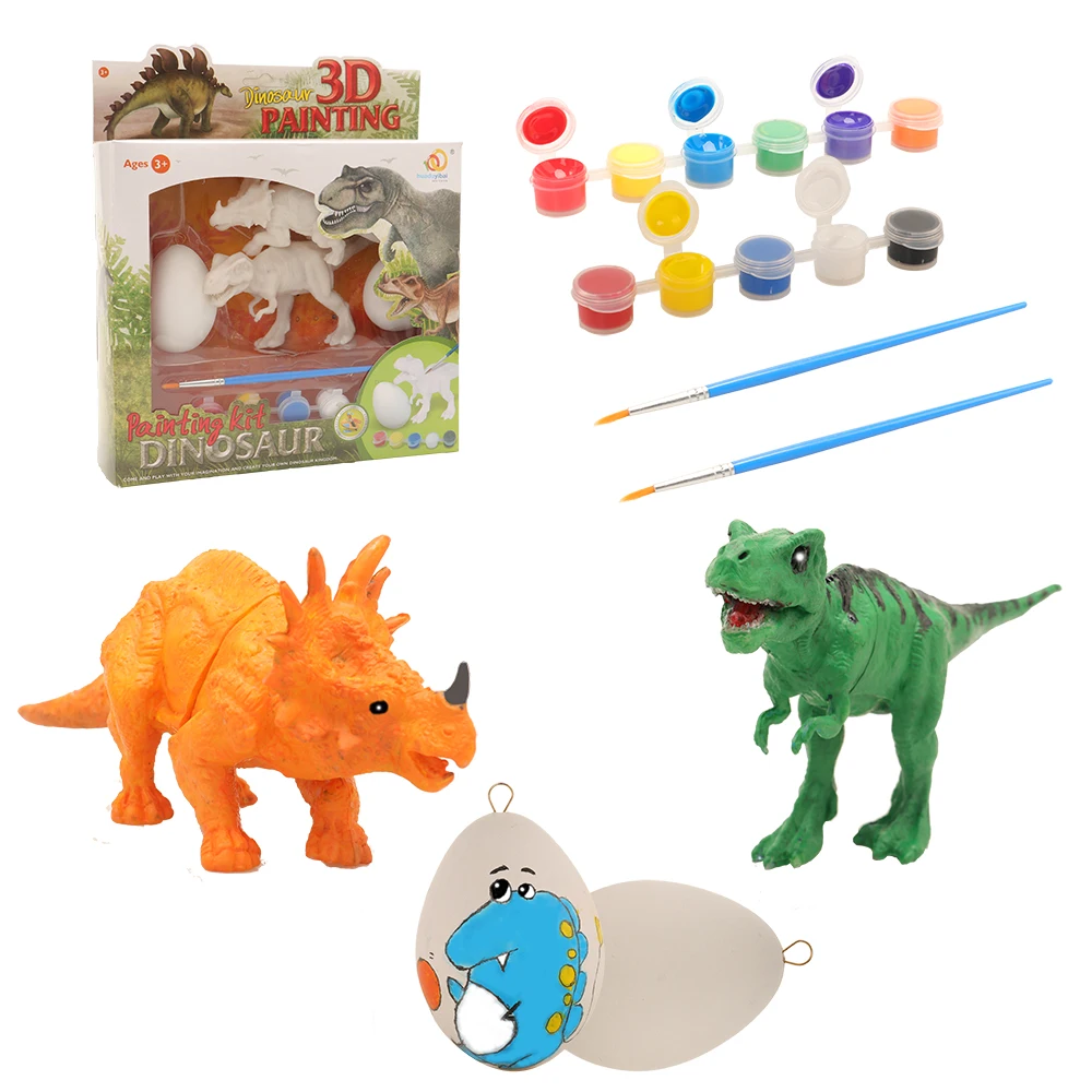 Динозавр Craft 2 пасхальные яйца детские игрушки DIY 3D Рисование динозавра 10 цветов