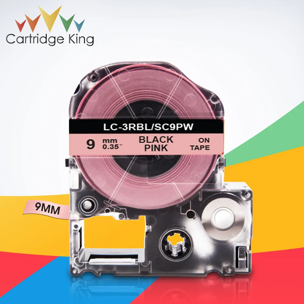 9 мм 3/8 "запечатанных лент для SC9PW LC-3RBL черный розовый этикетки лента Epson King Джим