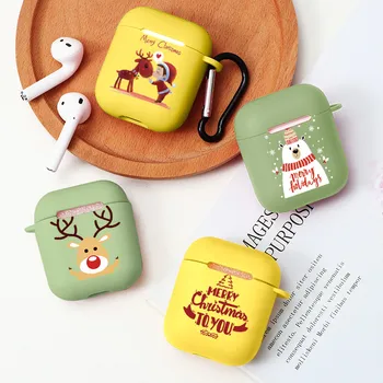 

Christmas Soft Silicone Cases For Apple Airpods 1 2 Protective Bluetooth Wireless Earphone Cover For Air Pods Charging Box Bags