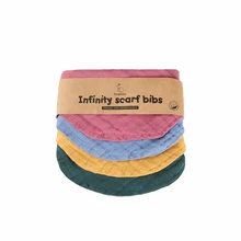 Kangobaby – lot de 4 bavoirs en mousseline, écharpe à emmailloter, Double couche, écharpe Infinity pour bébé 