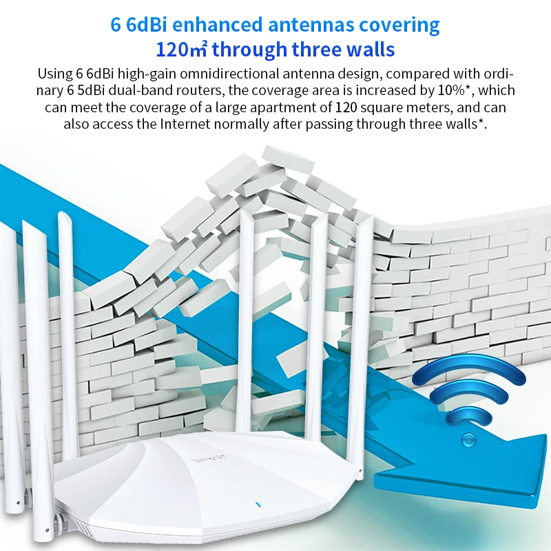 TD AC1200M Gigabit Dual-Band Wireless Router with High Gain Antennas Home Home Coverage WiFi Repeater Multi Language Router