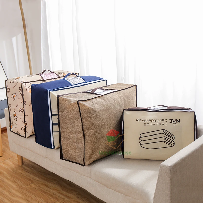 under bed storage quilt blanket clothing clothes foldable storage bag box under bed Bedding underbed storage dorm room organizer 3