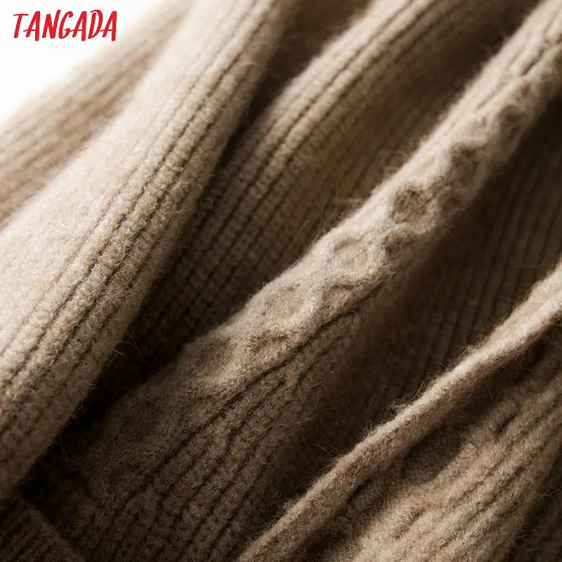 Tangada осень зима женский длинный кардиган женский Повседневный свободный элегантный мягкий теплый толстый кардиган вязаное пальто джемпер AQJ18