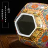 Antique Traditional Chinese qing dynasty vase Enamel Hexagonal Ceramic Ginger Jar Collection Jingdezhen Vase 4